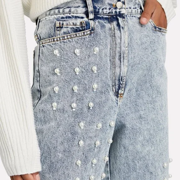 SEA Betty Pearl-Embellished Jeans - Picture 4 of 10